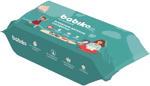 Салфетки влажные BABIKO 100шт детские гигиенические