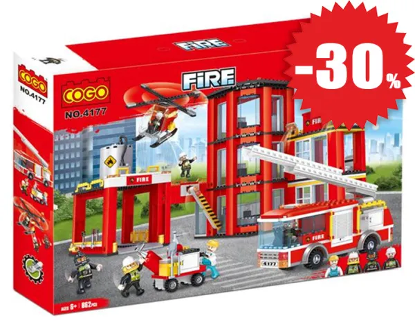 Конструктор COGO Серия Пожарная служба Количество деталей: 862шт Размер в уп: 42,5х63,5х9см