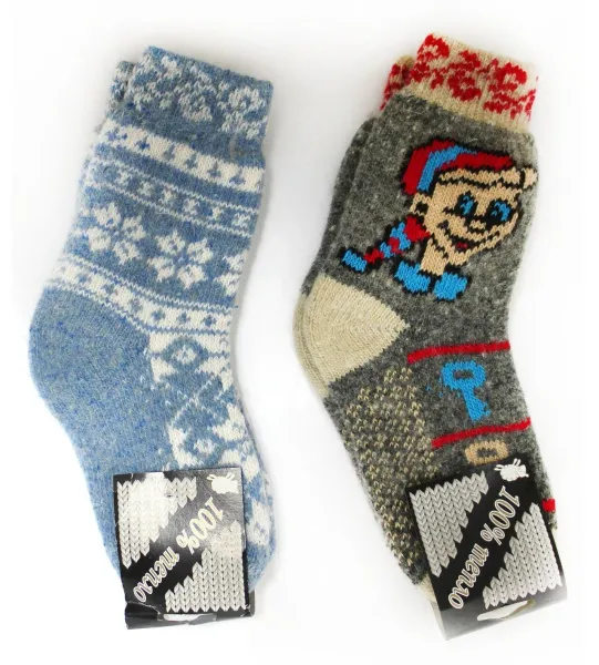 Носки детские шерсть разноцветные