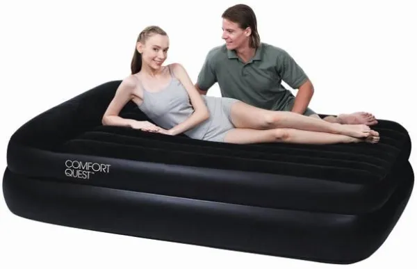Надувной матрас BESTWAY с подголовником 203х152х46см со встроенным электронасосом, в сумке