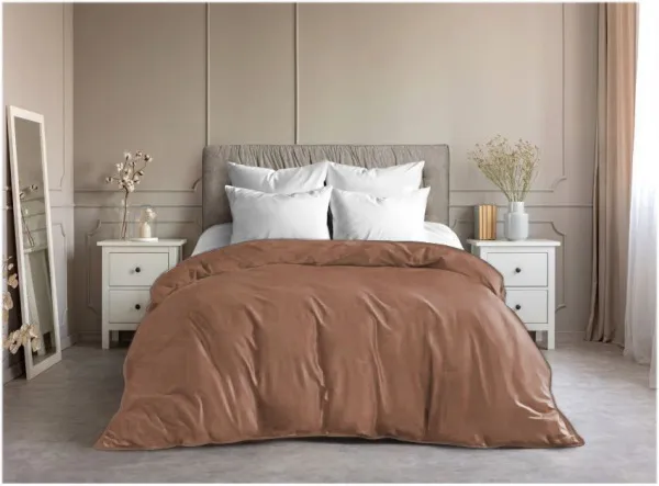 Пододеяльник Евро 220х200см Ночь Нежна поплин гл/кр (801 Шоколад)