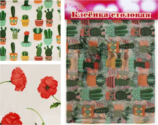 Клеенка NataM столовая прозрачная с рисунком 1.2м 160г/м2 толщина 0,10мм ширина 135см в ассорт.