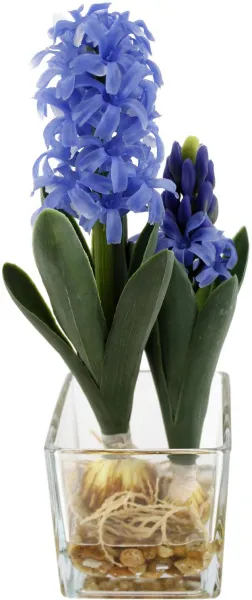 Цветы декоративные Гиацинты в вазе Размер: 13х10х27см Цвет: синий