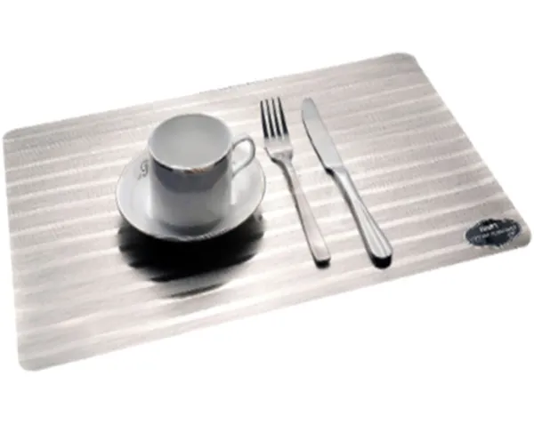 Салфетка подставочная полосы шампань из пвх 43х28см с узором