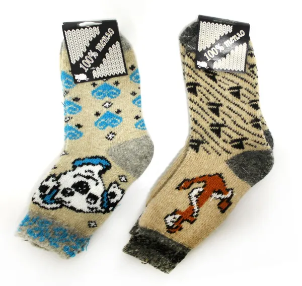 Носки детские шерсть разноцветные