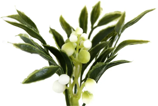 Декоративные ветки снежноягодник в стеклянной вазе 21см