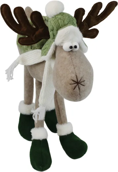 Игрушка мягкая Олень в шарфе Цвет: зелёный Размер: 22х30х49см