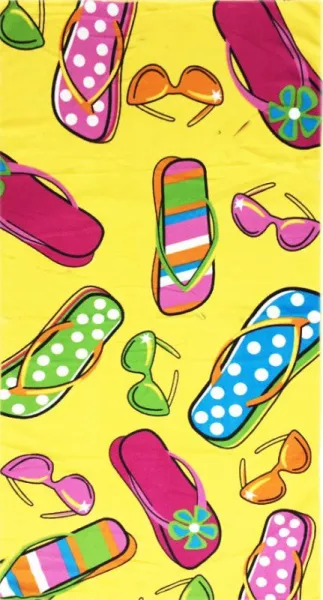 Полотенце пляжное микрофибра 70х140см (Сланцы + очки)