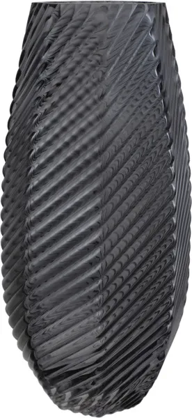 ваза для цветов, полосы диагональ, 12х28см, темное стекло