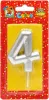 Свеча для торта Цифра серебряная (4 С-1812)