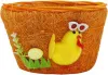 Корзинка пасхальная Цыпленок с очками 15х12х9см круглая (В Цвет: оранжевый)