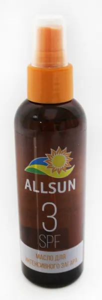 Масло для загара ALLSUN 150мл SPF3 интенсивное