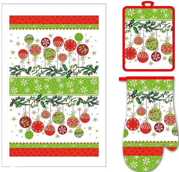 Набор для кухни 3 предмета подставка под горячее, варежка, полотенце