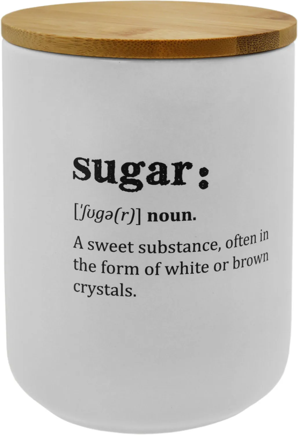 банка с бамбуковой крышкой, сахар, 850мл, белая