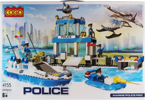 Конструктор COGO Полиция, 644 детали, 37,5х57х8см