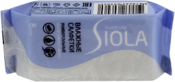 Салфетки влажные SIOLA Silver 8шт зеленый чай универсальные