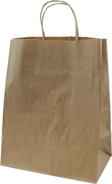 Пакет бумажный 26х15х32см б/п 80гр крафт с кручеными ручками