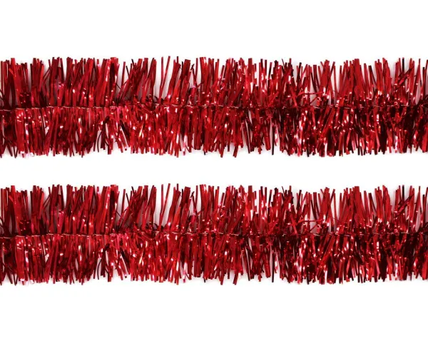 Мишура d9х180см Классика с длинным ворсом  (Цвет: красный)