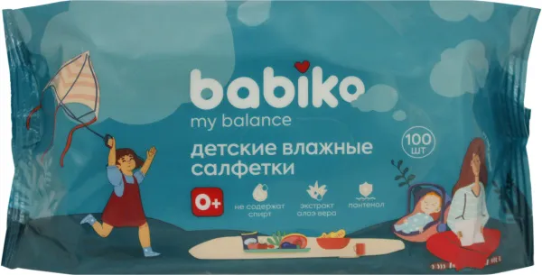Салфетки влажные BABIKO 100шт детские гигиенические