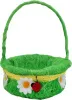 Корзинка пасхальная Божья коровка 14х23см круглая, с ручкой (А Цвет: зеленый)