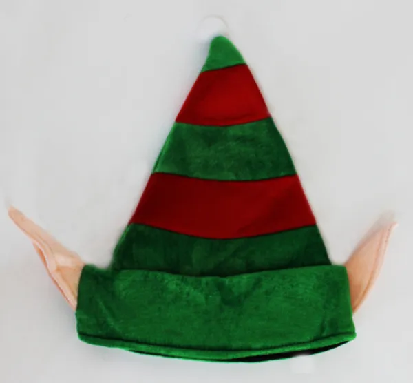 Колпак новогодний 29х36см Эльф с ушами Цвет: красный+зеленый