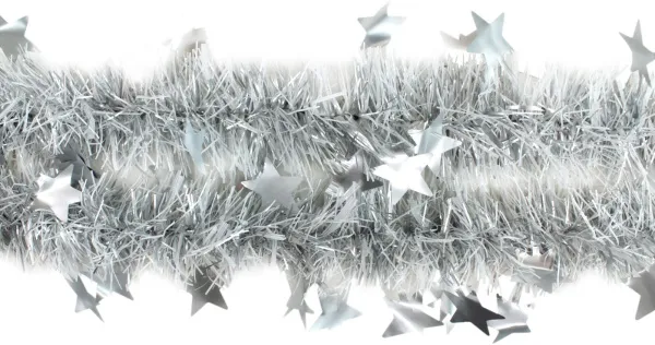 Мишура d7х180см Звездопад (Цвет: серебро)