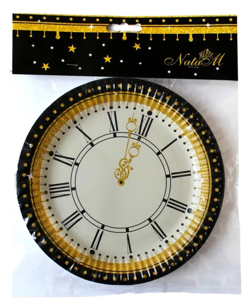 тарелки одноразовые натам, 6шт, 18см, «новогодняя ночь»