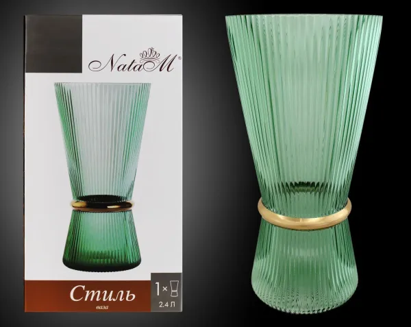 ваза стиль 2400мл нефрит в подарочной упаковке стекло