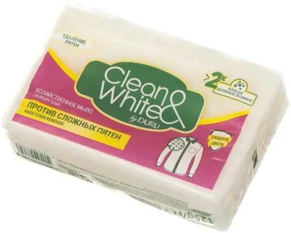 Мыло хозяйственное DURU CLEAN&WHITE 4х120г (Против пятен)