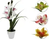 Декоративный цветок цимбидиум в горшке из пластика и текстиля 39см