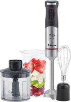 Блендер погружной SAKURA 1000Вт DC мотор, венчик, чоппер, стакан, серебристый/черный