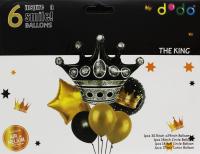 Шары воздушные фольгированные Король 6шт в наборе