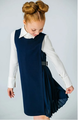 Платье школьное для девочки Deloras (р.128 синий)