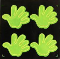 Наклейка светоотражатель ГРУП ШКОЛА 150х150мм Рука 4шт термо