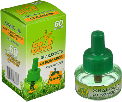 Жидкость от комаров GO OUT 60 ночей 30мл, без запаха