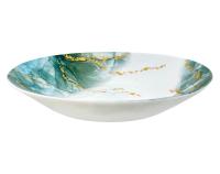 Белая глубокая тарелка из упрочненного стекла green sky d21.5см 720мл с рисунком