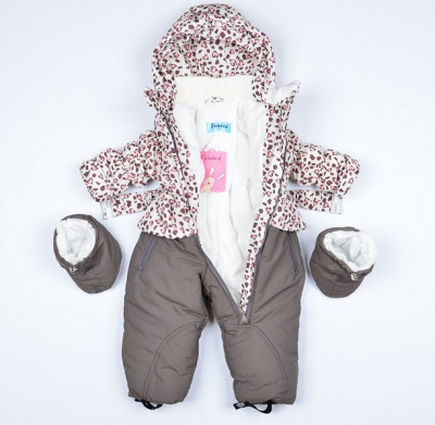 Комбинезон д/новорожд. зима арт.81019 (р.68 беж-кор.)