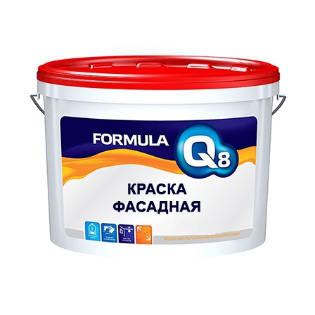 Краска FORMULA Q8 1,4/1.5кг ВД полиакрил фасадная белоснежная