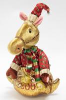 Сувенир новогодний музыкальный Лошадь в мешке 15х29см