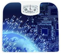 Весы напольные SAKURA до 130кг механические принт: синяя абстракция