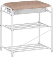 Подставка для обуви 3 яруса 45х30х48см сиденье с ящиком, металлическая 