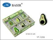 Ластик BASIR 45х33х5мм Авокадо фигурный