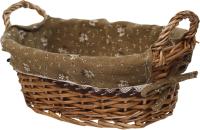 Корзина овальная 32х23х11см с двумя ручками и с тканевым чехлом, ротанг