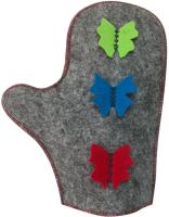 Рукавица для сауны Полет бабочек серая ТМ Жар-Банька