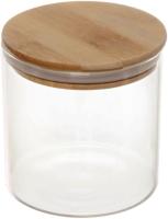 Банка стеклянная Хай-Тек 650мл 10х11см для продуктов с бамбуковой крышкой