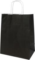 Пакет бумажный 24х14х30см с кручеными ручками черный