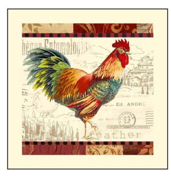 Салфетка кухонная Петухи 30х30см РОС02301 (в.1)