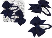 Бант для волос на заколке BEAUTELLA School Is Cool 2шт 5см синий, клик-кляк