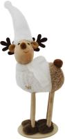 Украшение новогоднее Олень в шубке Цвет: Бежевый+белый