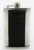 фляжка 120мл, 9см, с кожей